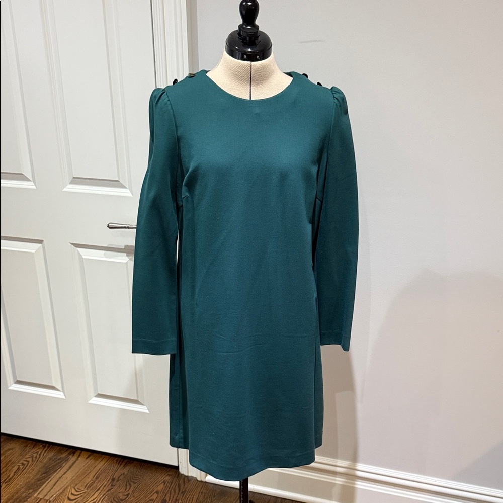 Tommy Hilfiger Emerald Green Long Sleeve Shift Dress 12